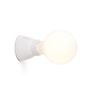 Applique Droite en porcelaine Vintage blanche E27