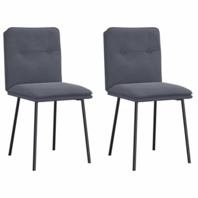 ZMH Chaises à Manger Lot De 2 Gris Foncé Velours