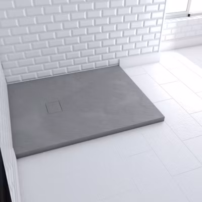 Receveur à poser en matériaux composite SMC – Finition ardoise gris – 80x100cm – ROCK 2 GREY 80