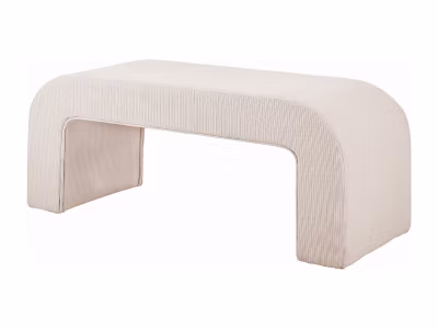 Banc en velours côtelé – Crème – CALVELO