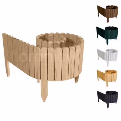 Floranica Bordure de Jardin Flexible 20 x 200 cm Non-traité Clôture de Pelouse en Bois, Palissade de Jardin Extérieur