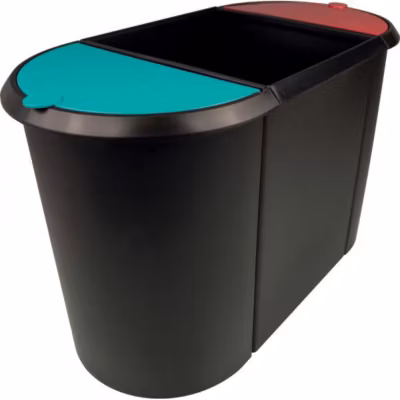 Poubelle de tri triple bac pour tri déchets et papier – Vert