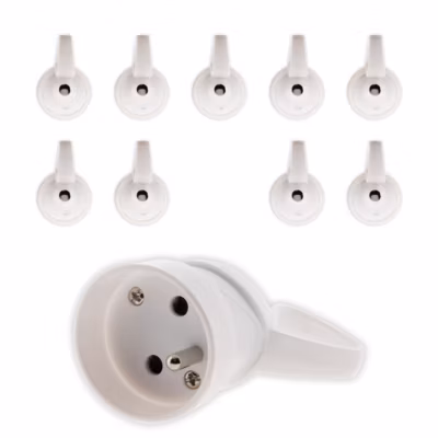 10 fiches femelles 2P+T blanc Zenitech
