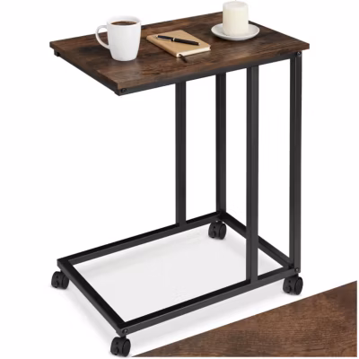 Table d&rsquo;appoint style industriel en Bois et Acier