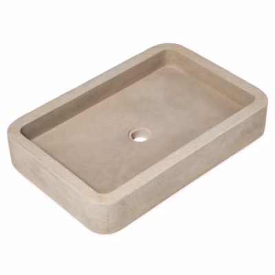 Vasque à poser rectangulaire Pierre de l&rsquo;Atlas Beige 60x40x10 cm Vieillie  – RO&rsquo;MA NATURE