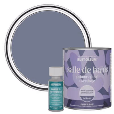 Peinture Bleue Résistante à l&rsquo;eau pour Carrelage de Salle de Bain, Finition Brillante – RUST-OLEUM – Hush 750ml