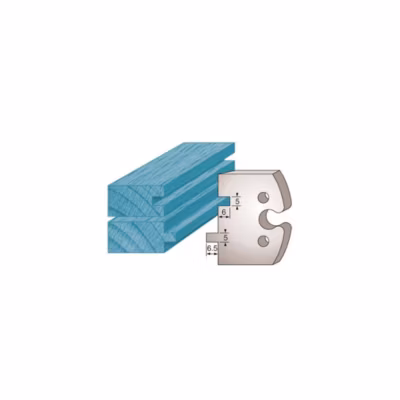 Jeu de 2 fers profilés Ht. 50 x 5,5 mm languette / rainure 5 mm M201 pour porte-outils de toupie – Diamwood