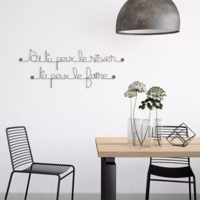 Si tu peux le rêver tu peux le faire – Sculpture fil de fer 60-75 cm – Bijoux de mur