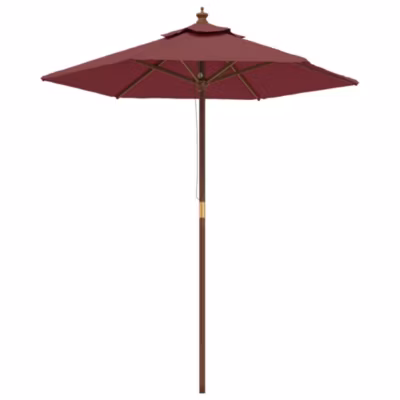 Parasol de jardin avec mât en bois rouge bordeaux 196×231 cm vidaXL