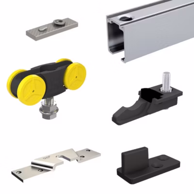 Système coulissant SLID&rsquo;UP 1100 pour une porte de séparation – 2 rails raccordables 1 m – 80 kg
