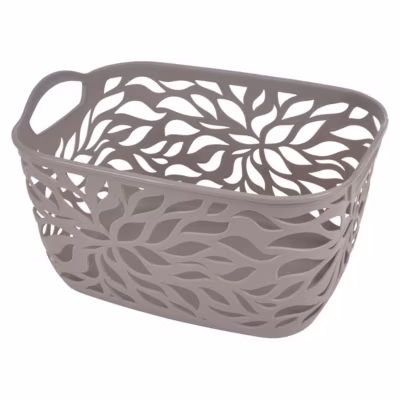 Panière à Linge « Motif Végétal » 7,5L Taupe