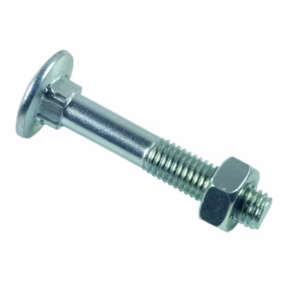 boulon tête ronde collé carré (trcc) zingué – 8 x 60 mm- vendu par 100