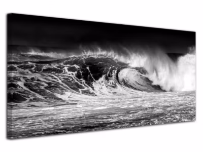 DECLINA, Tableau toile imprimée Paysage, Tableau toile imprimée Wave, 100×50 cm