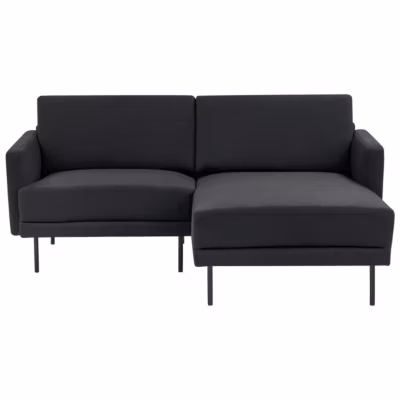 Canapé d&rsquo;angle 2 places BREDA Tissu Noir Côté gauche