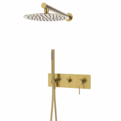 Colonne de douche encastrée mécanique or brossé Essebagno Envol