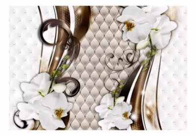 Papier peint intissé panoramique fleurs gold trail 100×70 cm