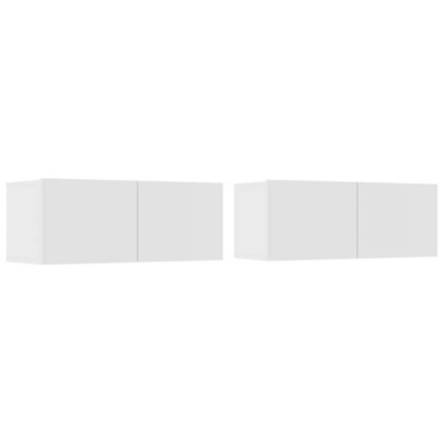 2 pcs Meubles TV, Support Télévision, Armoire De Télévision blanc 80x30x30 cm bois d&rsquo;ingénierie