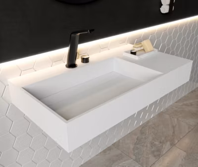 Vasque rectangulaire à suspendre 90x48x13cm en fonte minérale – PB2015