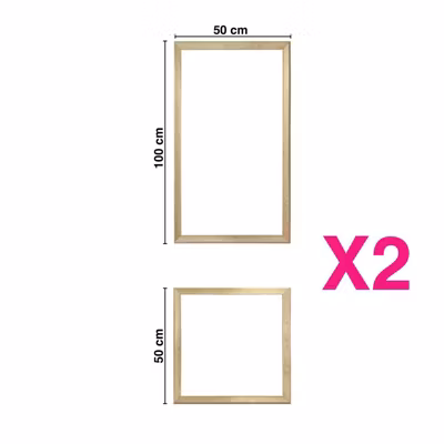 Lot de 2 kits pour moulures de porte en bois – à doucine – Prêt à coller et peindre