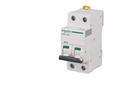 Disjoncteur modulaire bipolaire Schneider ic60n 20A courbe C