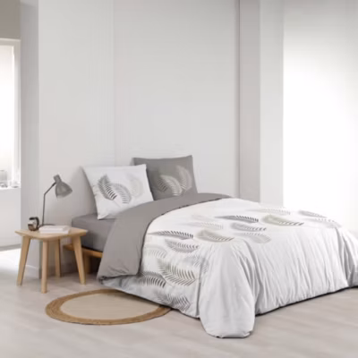 Housse de couette 200×200 + 2 taies Goyave coton 57 fils