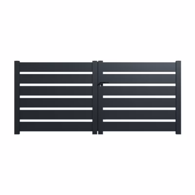 Portail alu battant SAH en kit dim. L.3500 (entre piliers) x H.1500 mm  Gris (RAL 7016)
