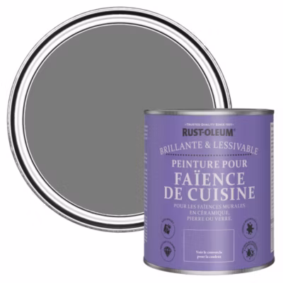 Peinture Grise pour Faïence de Cuisine, Brillant – RUST-OLEUM – Gris Ombre 750ml