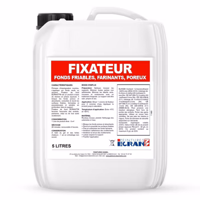 Fixateur de surface, fixe et durcit les fonds friables, farinants, bloque les fonds poreux, régule l&rsquo;absorption ECRAN77-5-Incolore