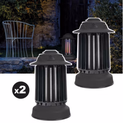 Lot de 2 pièges à moustique d&rsquo;extérieur auto-nettoyant EZIlight Mosquito Garden MG 10 Black