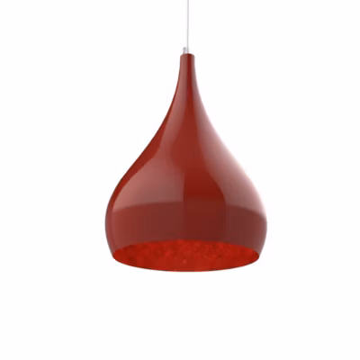 LUMICOM – CALICE Suspension, 1X E27, max 42W, métal, rouge brillant, D.20cm