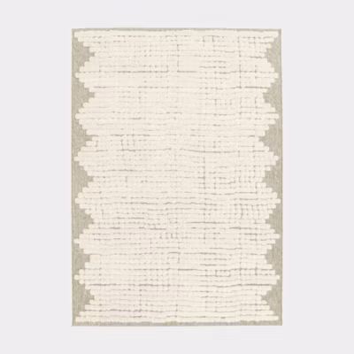 Tapis de salon en matière recyclée – Ode à la vie – Beige et crème – 160 x 230 cm