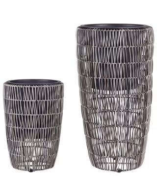 Lot de 2 pots de fleurs CHELONE 26/34 cm Marron