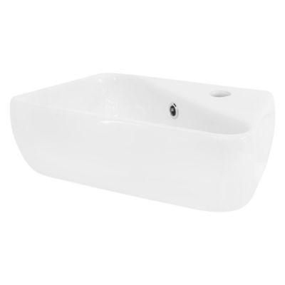 Lavabo angulaire ceramique blanc vasque a poser montage mural 450x270x130 mm