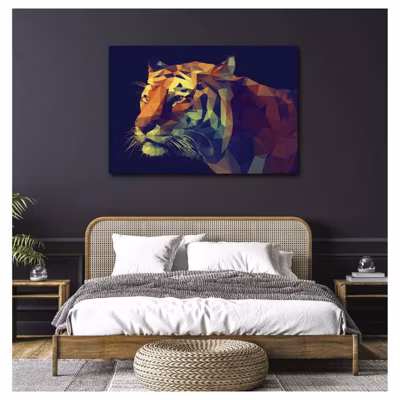 Tableau toile en kit GEOMETRIA TIGRIS 140 x 95 cm – Toile textile sans PVC, Made in France par Scenolia