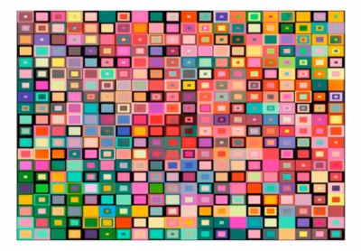 Papier peint intissé panoramique colourful boxes 100×70 cm
