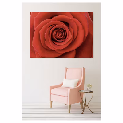 Tableau toile en kit LA PASSION rose rouge 180 x 130 cm – Toile textile sans PVC, Made in France par Scenolia