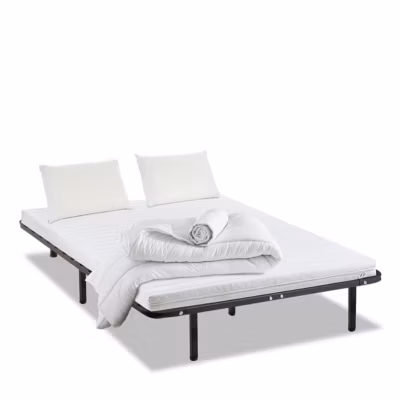 Pack Egio 90×190 cm Matelas Mousse + Sommier Métal + Accessoires