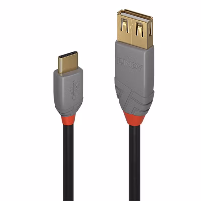 Câble USB 2.0 type C – Type A fem 15cm LINDY