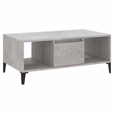 821072 vidaXL Table basse Gris béton 90x50x36,5 cm Bois d&rsquo;ingénierie