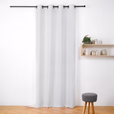 Voilage  – Effet velours chiné (145×240 cm – Blanc)