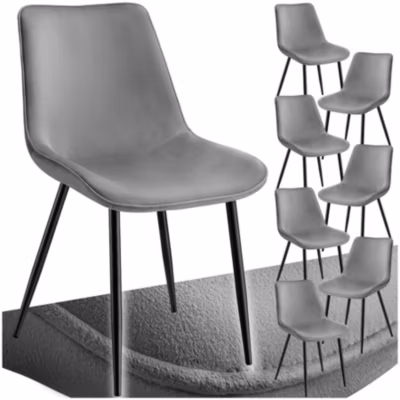 Lot de chaises rembourrées aspect velours gris