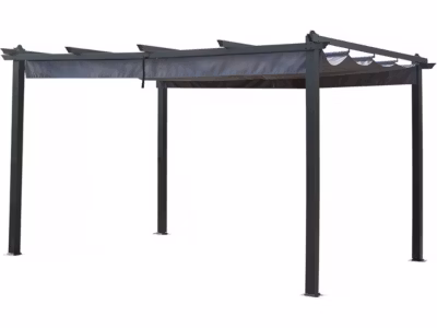 Pergola en aluminium avec toit rétractable  3 x 4 m  Gris anthracite