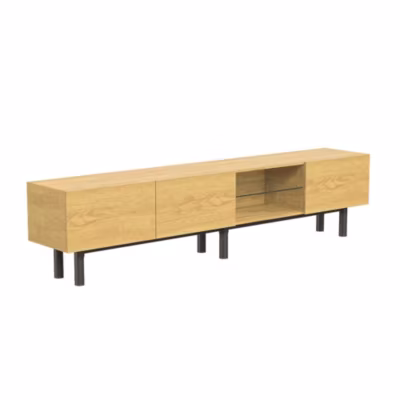 Meuble TV En Bois – Avec Bandeau LED Coloré Et 5 Espaces De Rangement – 175 X 31 X 41 Cm