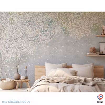 Papier peint Arbre et fleurs 1 – Intissé – 400 cm – 280 cm – MaCrédenceDéco
