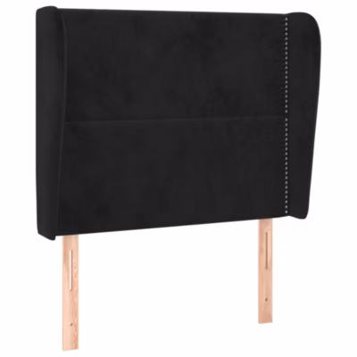 vidaXL Tête de lit avec oreilles Noir 93x23x118-128 cm Velours3117854