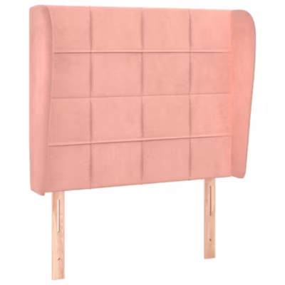 3118003 vidaXL Tête de lit avec oreilles Rose 103x23x118-128 cm Velours