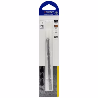 Tivoly – 1 Foret béton PRO-8mm – Plaquette Carbure – Queue Cylindrique