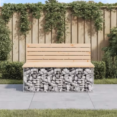 vidaXL Banc de jardin design de gabion 103x70x65 cm bois massif de pin 834374