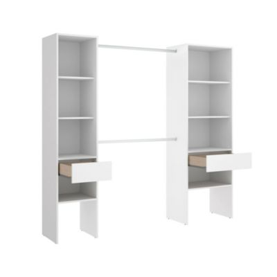 Grande Garde-robe Siony, Meubles de chambre, Penderie de plain-pied, Placard à vêtements, 160×50 h185 cm, Blanc