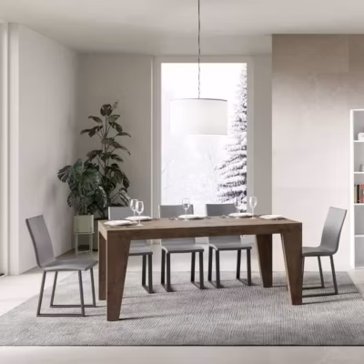 Table NAXY en noyer 90X180 extensible à 284 cm – NAXY – Table extensible aux lignes épurées et modernes